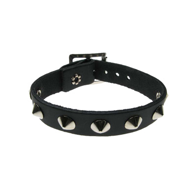 Bullet 69 Funky Punk - 1 row conical Wrist strap - Black/Silver coloured